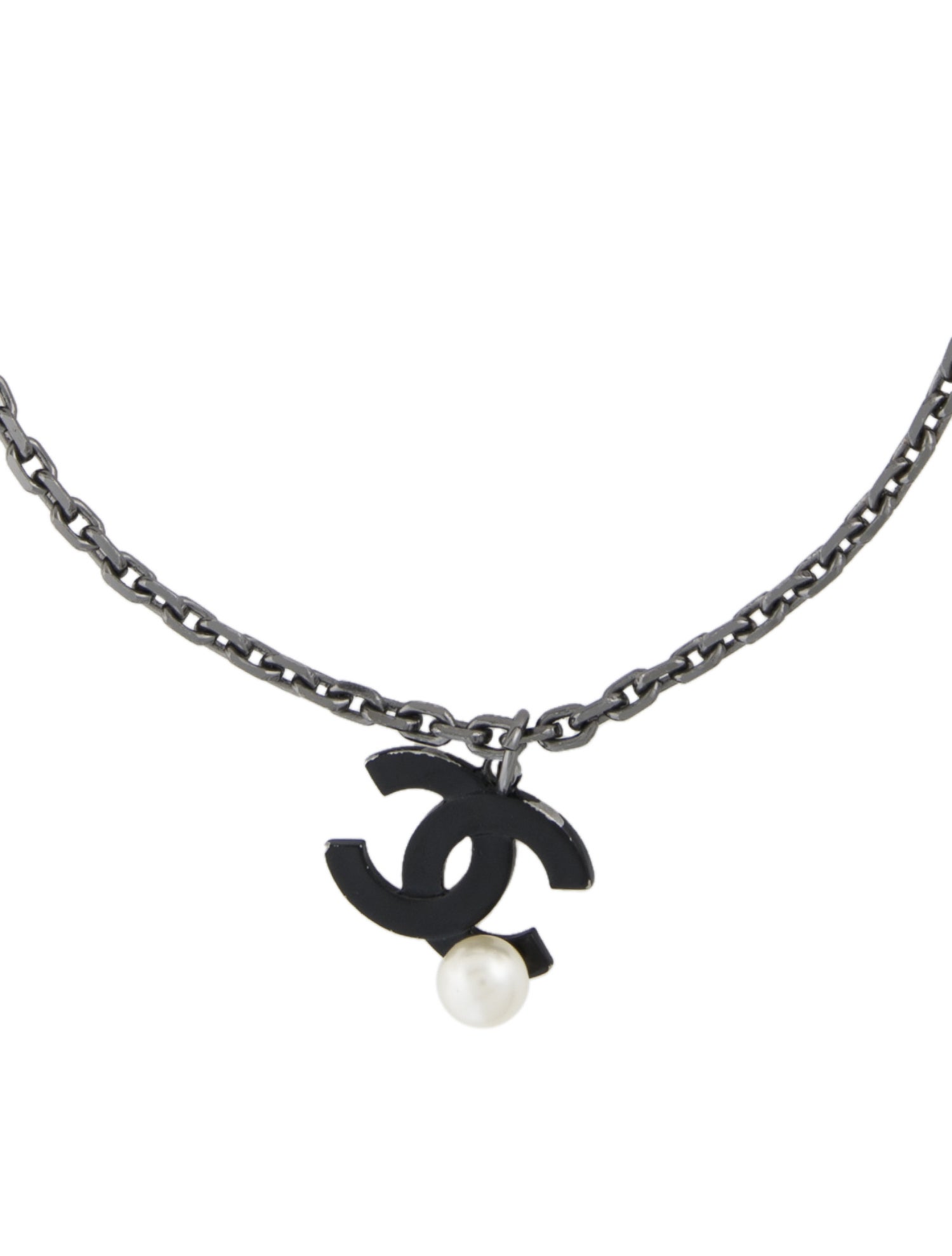 Chanel Resin Bead & Faux Pearl CC Pendant Necklace